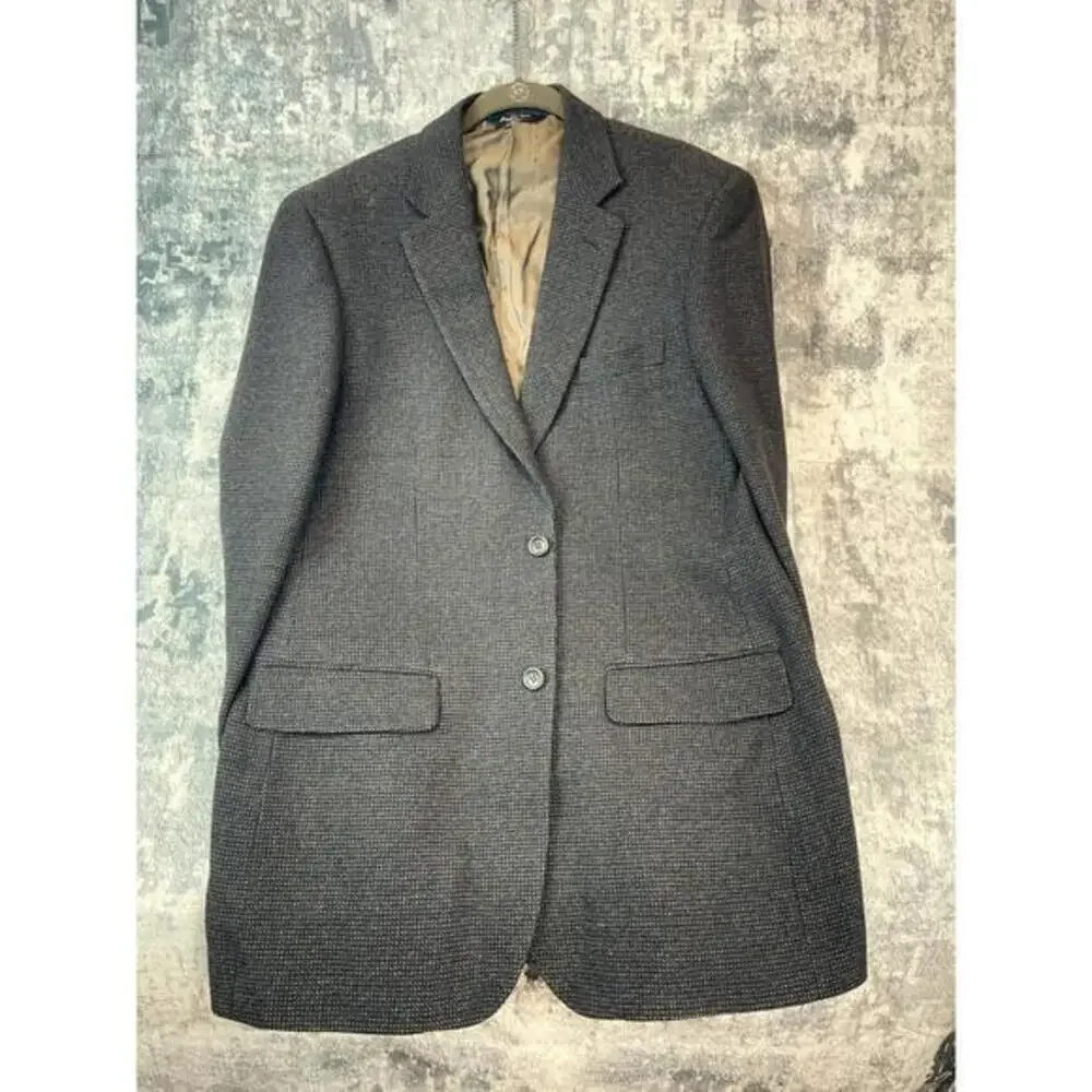Joseph Feiss Gold Men 40L Wool Cashmere Tweed Birdseye Blazer Ivy‎ League Prep